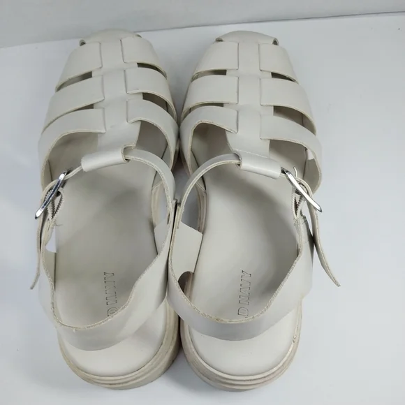 Old Navy Women's Size 8 M Chunky Y2K 90s Style Sandals Bone White Shoes - Picture 11 of 12